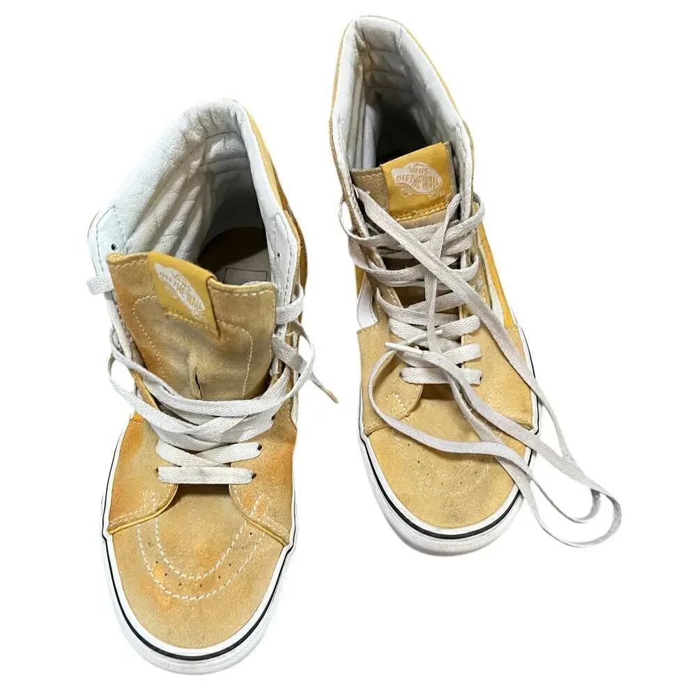 VANS Men’s Mustard Yellow Hi Top Suede & canvas SK8 Old Skool Size 6.5